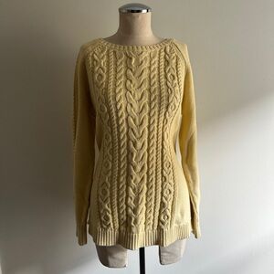 Yellow Cable Knit Sweater